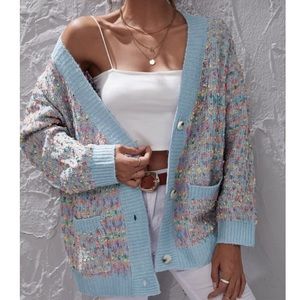 Button oversized cardigan coat